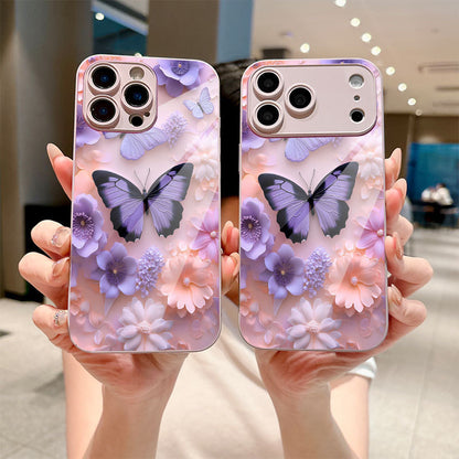 Purple Butterfly Pattern Hard Case for iPhone