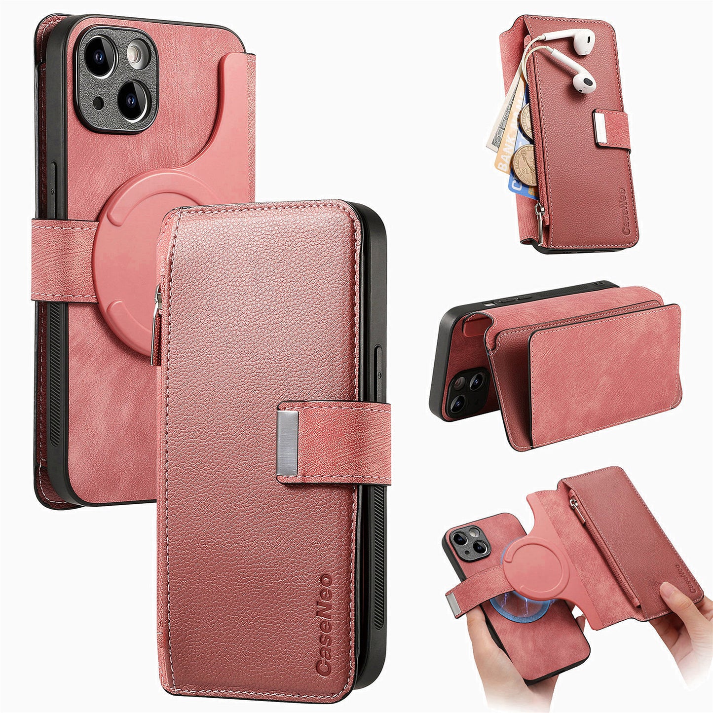 Detachable Leather Flip Case for iPhone