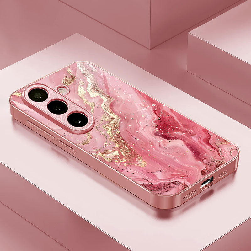 Gold Pink Marble Pattern Hard Case for Samsung