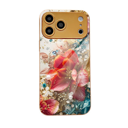 Red Flower Pattern Hard Case for iPhone