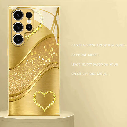 Gold Heart Pattern Hard Case for Samsung