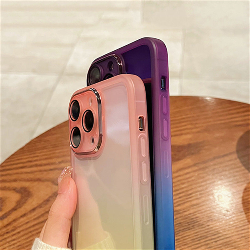 Lens Protection Dual Color Gradient Case for iPhone