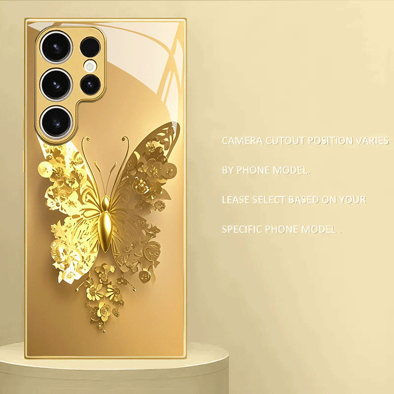Golden Butterfly Pattern Hard Case for Samsung