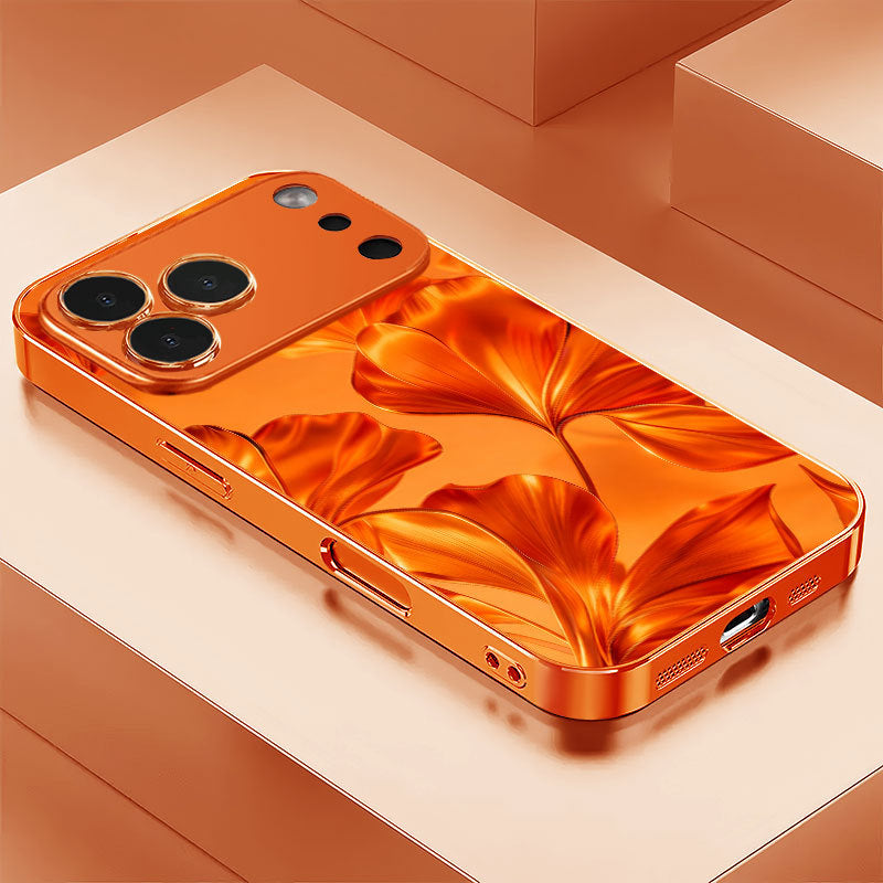 Ginkgo Leaf Pattern Orange Hard Case for iPhone