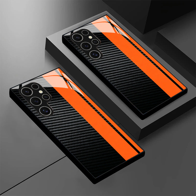 Orange Striped Pattern Hard Case for Samsung