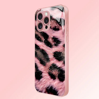 Pink Black Leopard-Print Hard Case for iPhone