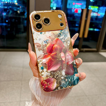Red Flower Pattern Hard Case for iPhone