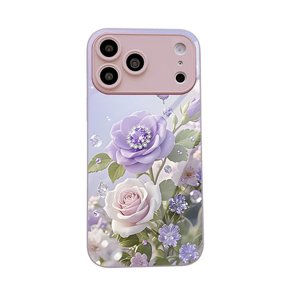 Rose Butterfly Pattern Hard Case for iPhone