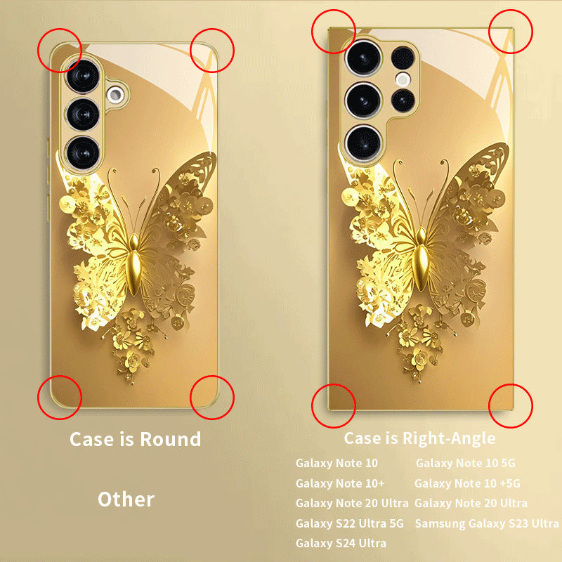 Golden Butterfly Pattern Hard Case for Samsung