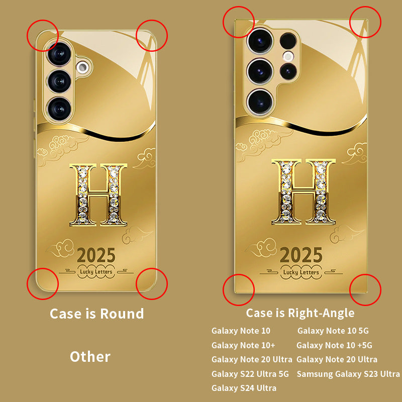 H Pattern Gold Hard Case for Samsung