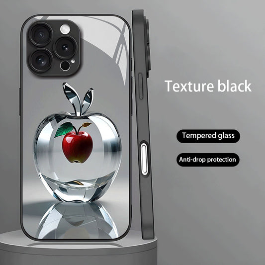 Crystal Apple Pattern Hard Case for iPhone