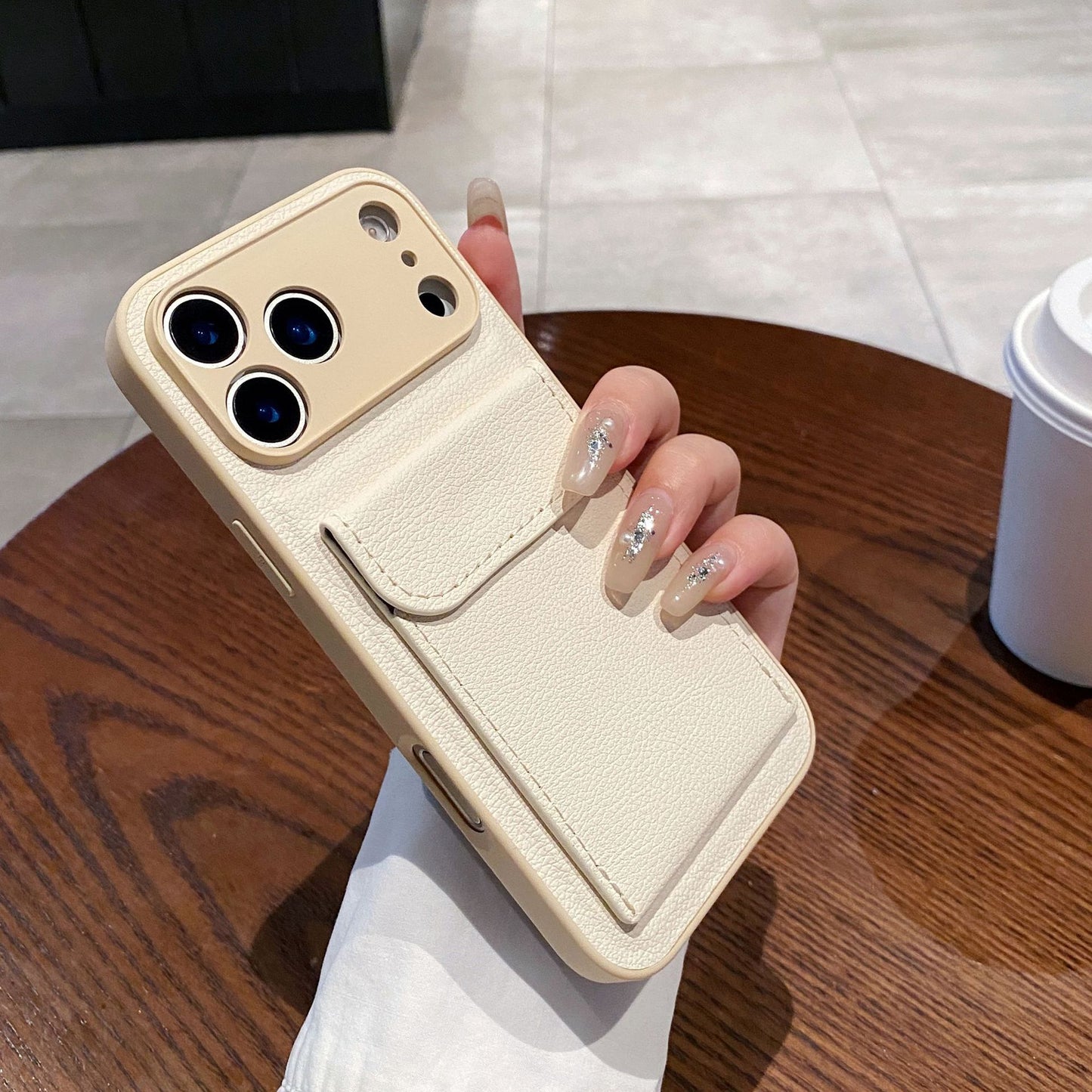 Lychee Grain PU Leather Case for iPhone