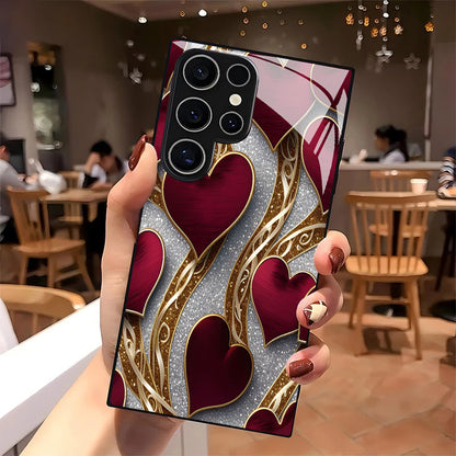 Red Heart Pattern Hard Case for Samsung