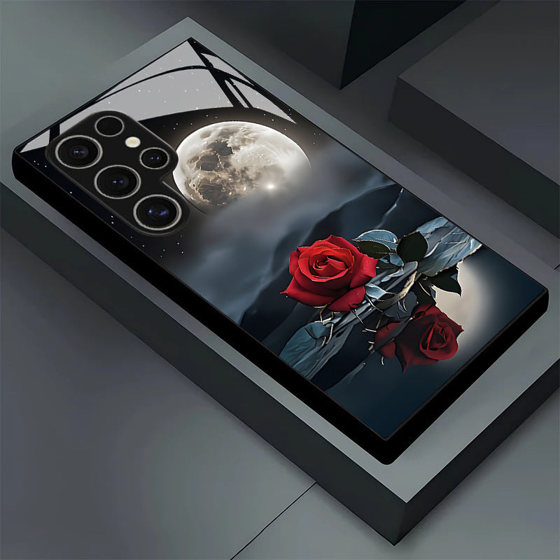Moonlit Night Red Rose Hard Case for Samsung