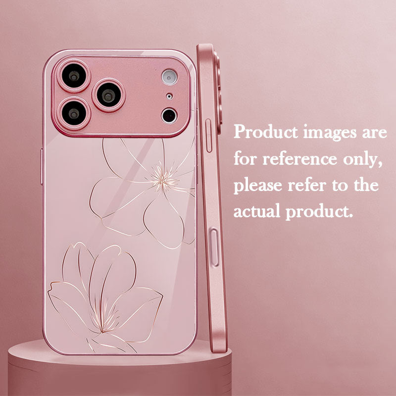 Line Art Flower Design Hard Case for iPhone