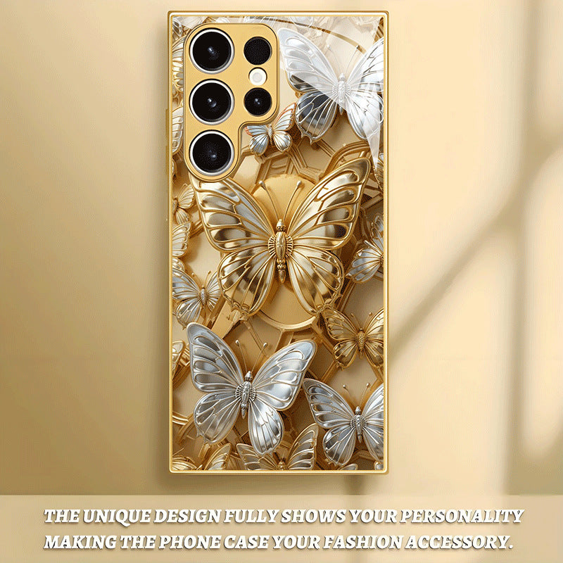 Metal Butterfly Pattern Hard Case for Samsung