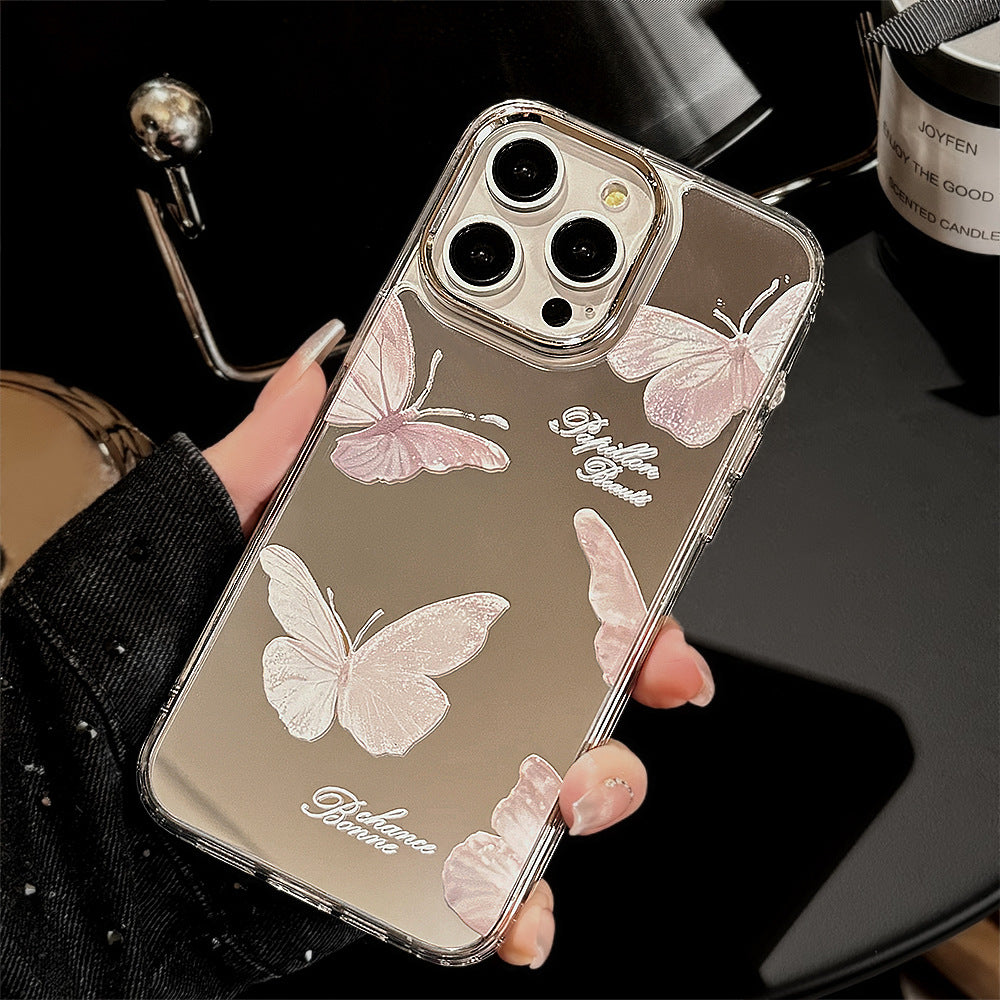 Mirror Butterfly Pendant Hard Case for iPhone