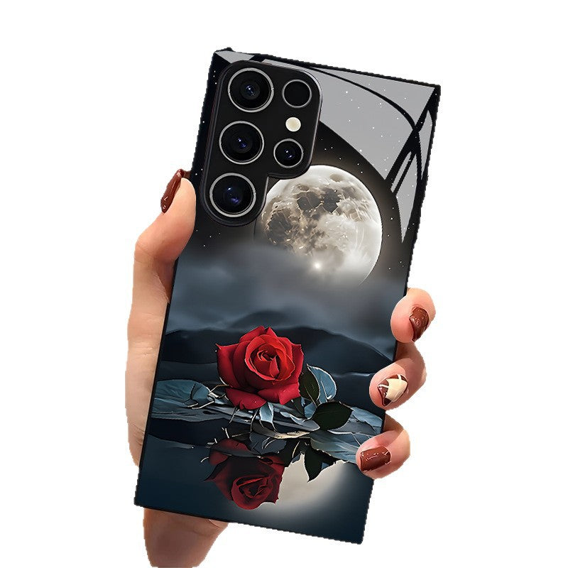 Moonlit Night Red Rose Hard Case for Samsung