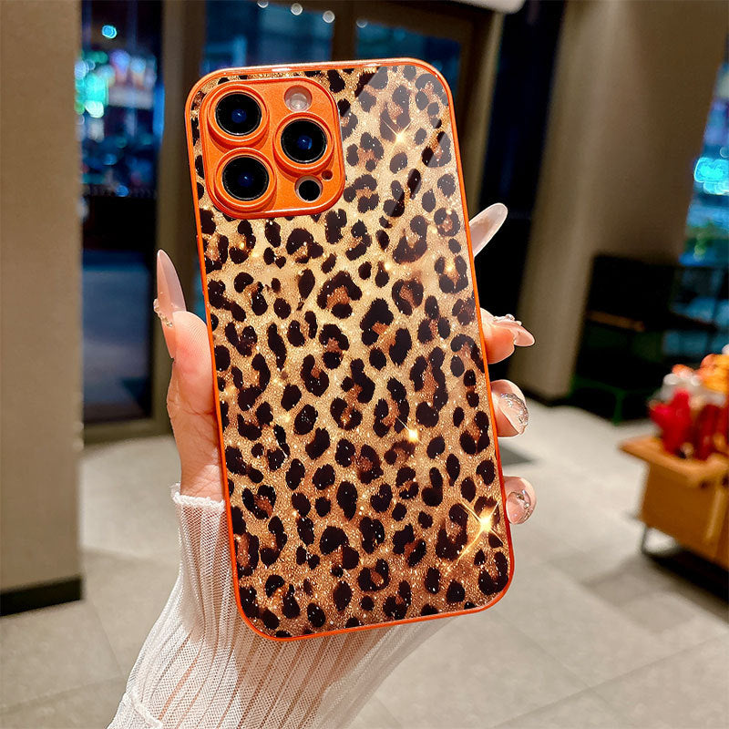 Leopard Print Orange Hard Case for iPhone