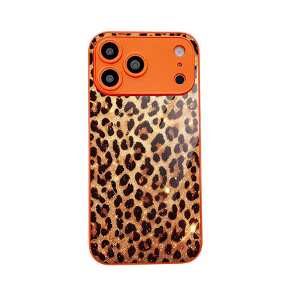 Leopard Print Orange Hard Case for iPhone