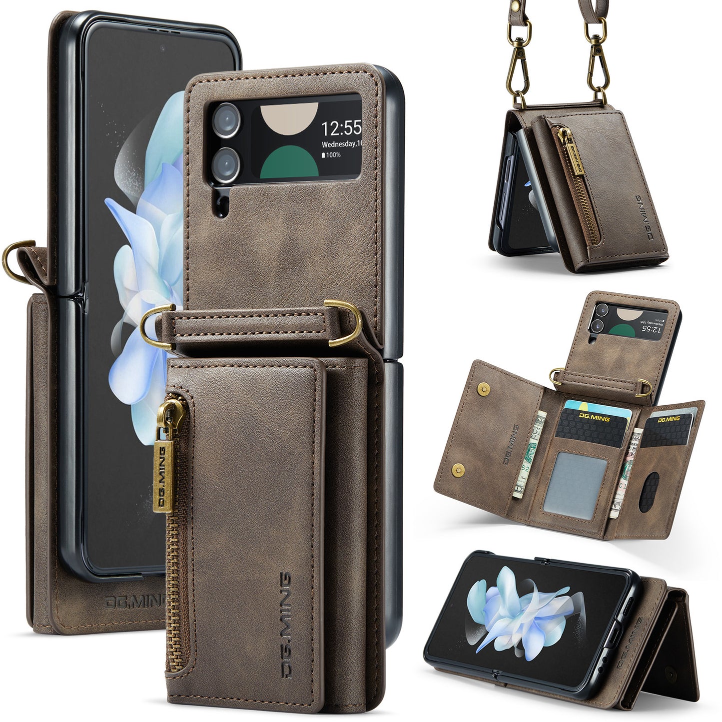 Magnetic Leather Wallet Case for Samsung Z Flip Series