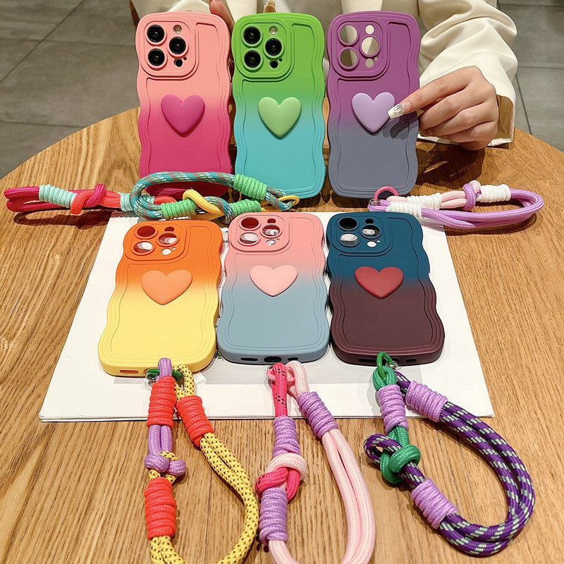 Love Lanyard Silicone Case for iPhone