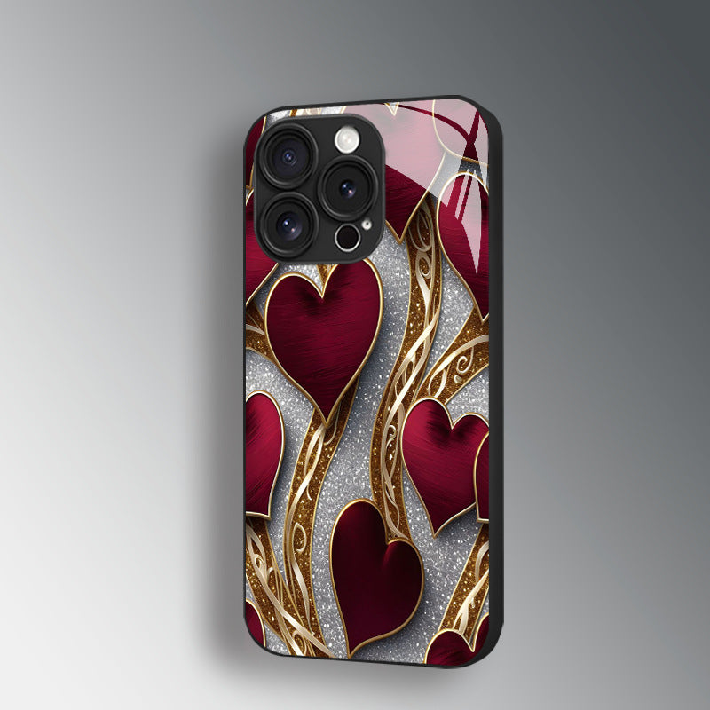 Red Heart Pattern Hard Case for iPhone