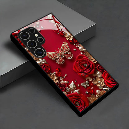 Red Butterfly Pattern Hard Case for Samsung