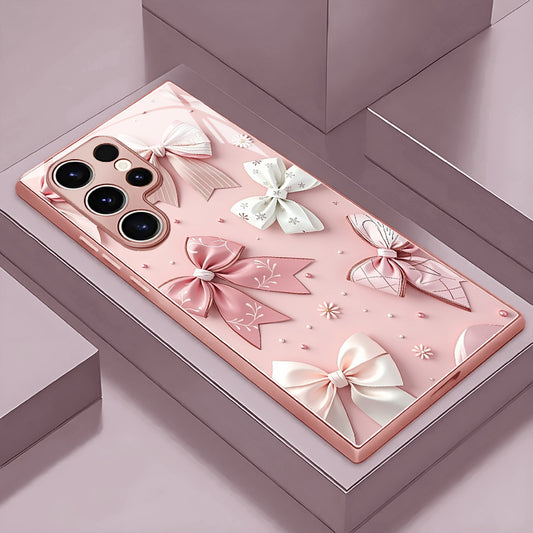 Pink White Bow Hard Case for Samsung