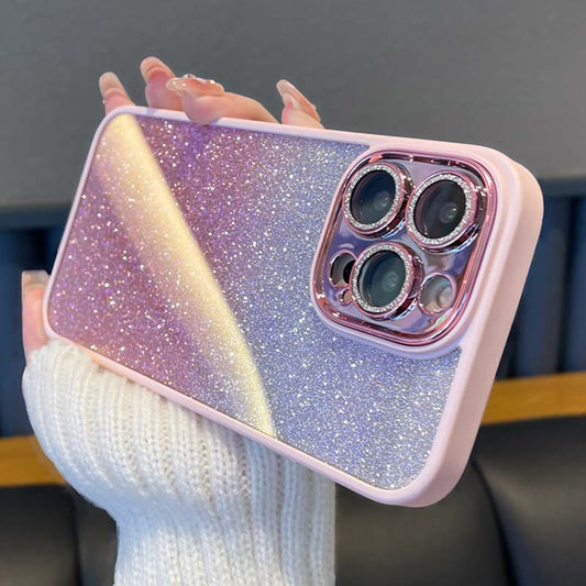 Lens Protection Glitter Gradient Case for iPhone