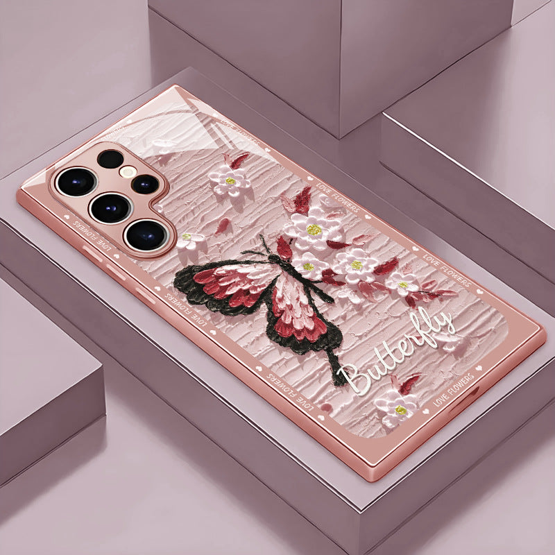 Painting Flower Butterfly Hard Case for Samsung