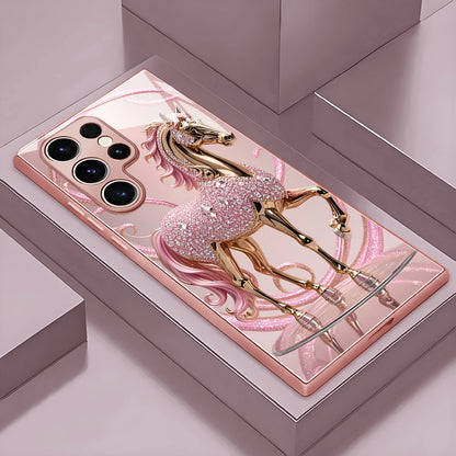 Pink Diamond Horse Pattern Hard Case for Samsung