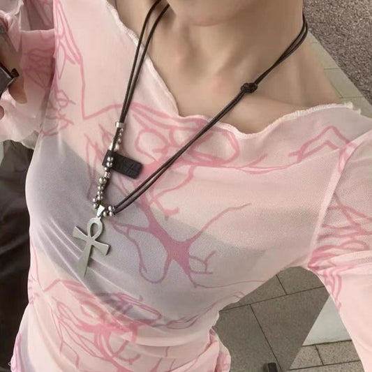Y2K Cross Punk Necklace