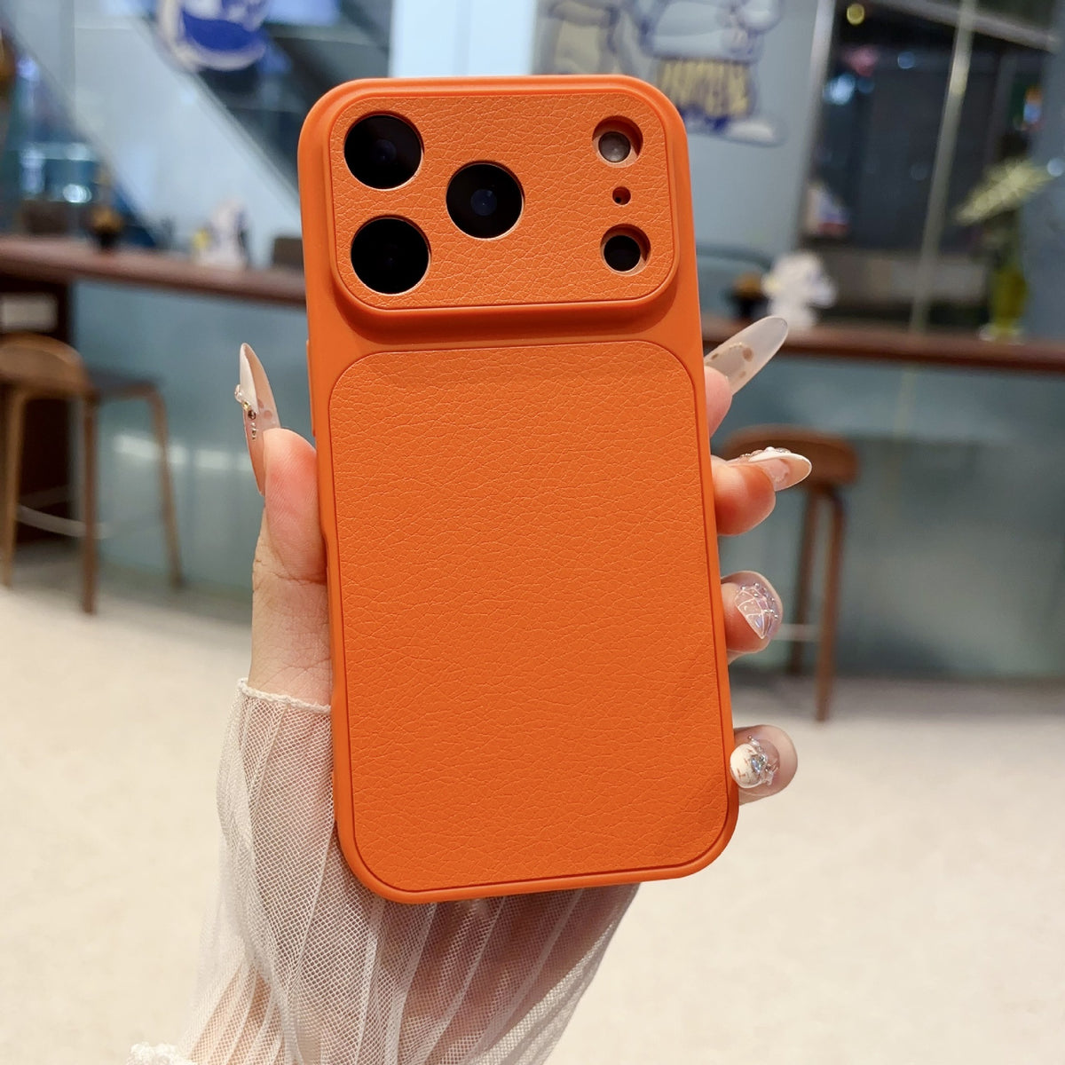 Solid Color Lychee Grain Case for iPhone
