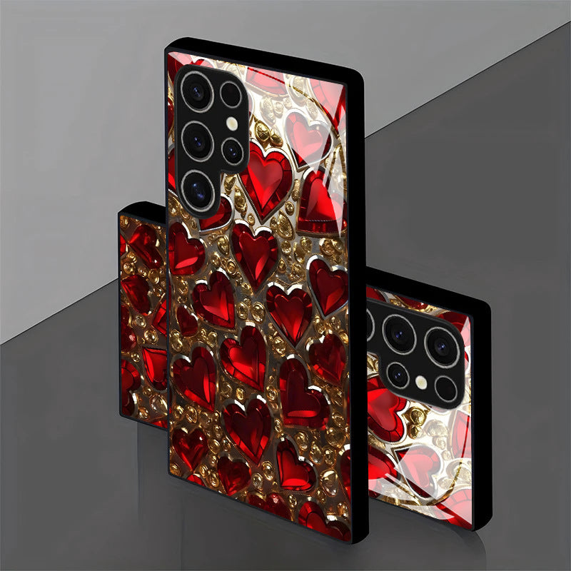 Red Heart Pattern Hard Case for Samsung
