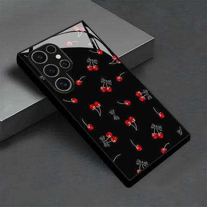 Cherry Pattern Black Hard Case for Samsung