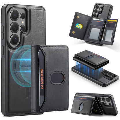 2 in 1 Magnetic Leather Wallet Case for Samsung