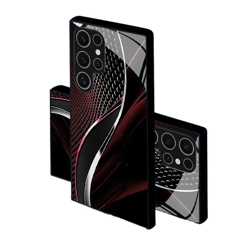 Red Black Scaled Curve Hard Case for Samsung