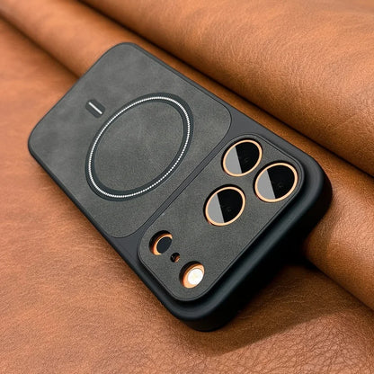 Lychee Leather Texture Matte Case for iPhone
