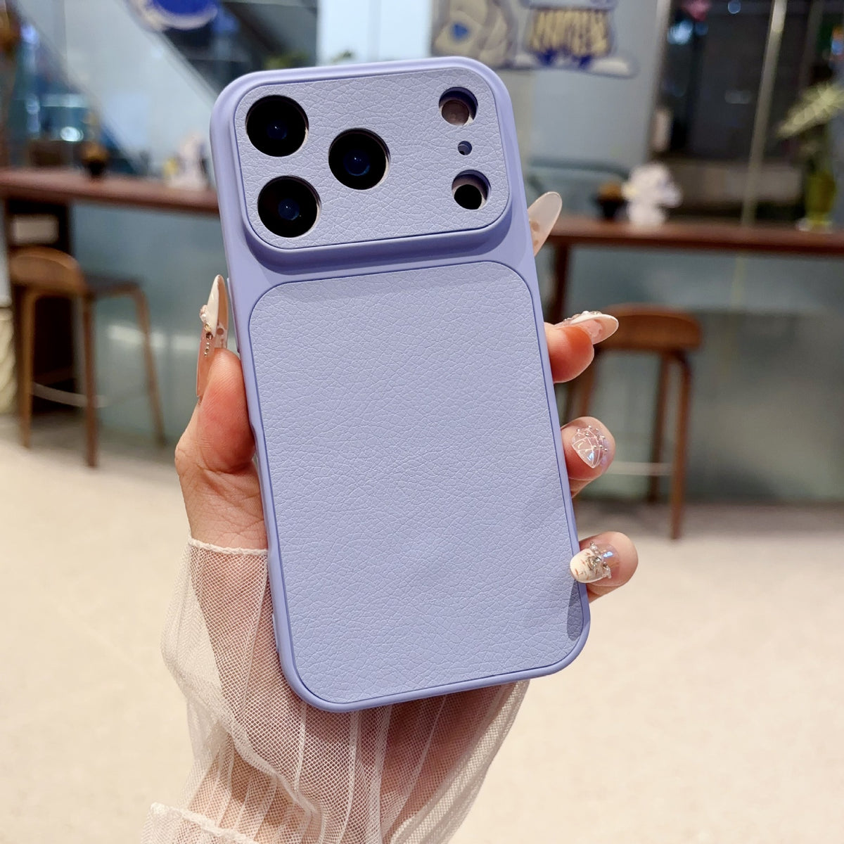Solid Color Lychee Grain Case for iPhone