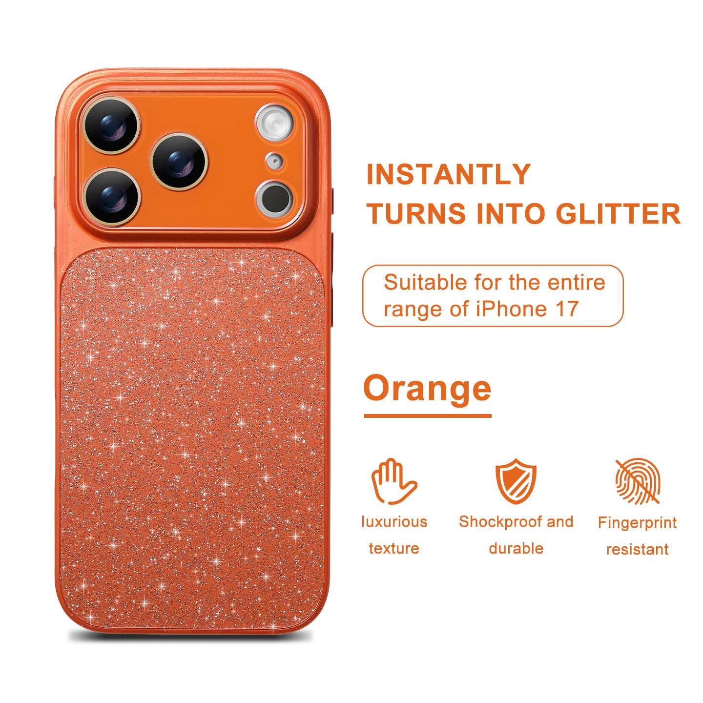 Lens Protection Glitter Matte Case for iPhone
