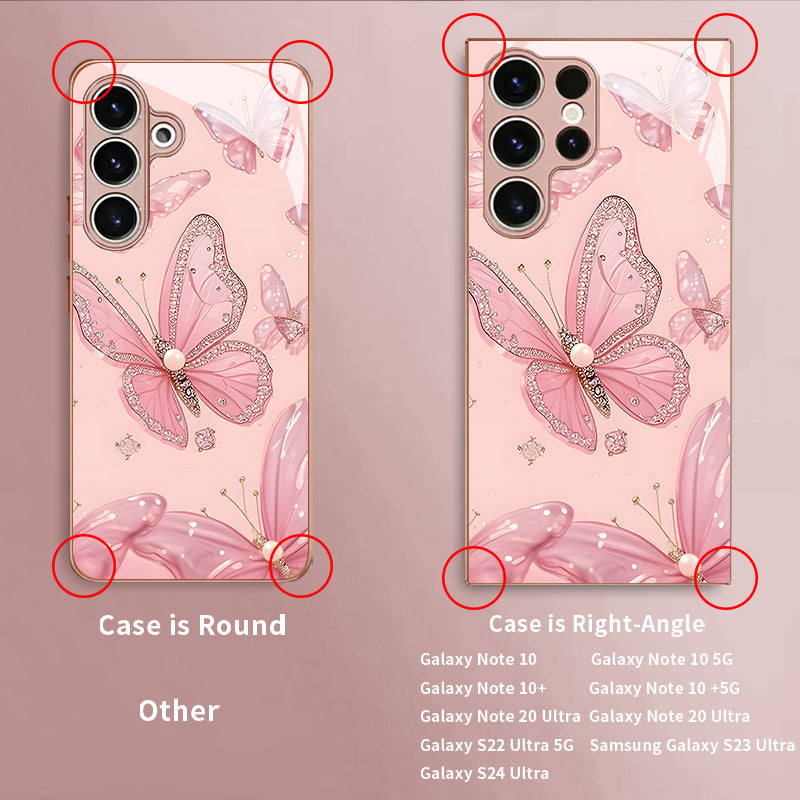 Pink Butterfly Pattern Hard Case for Samsung