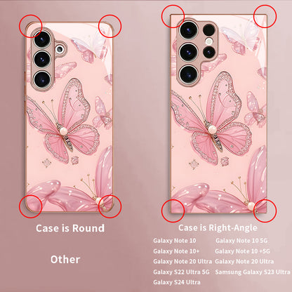 Pink Butterfly Pattern Hard Case for Samsung
