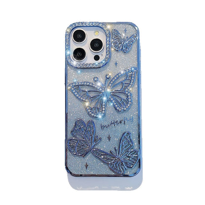 Glitter Butterfly Rhinestone Case for iPhone