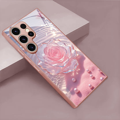 Transparent Rose Pattern Hard Case for Samsung