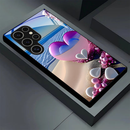 Pink-Purple Heart Pattern Hard Case for Samsung