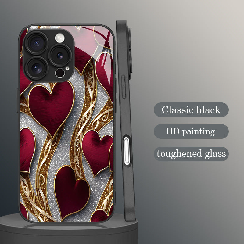Red Heart Pattern Hard Case for iPhone