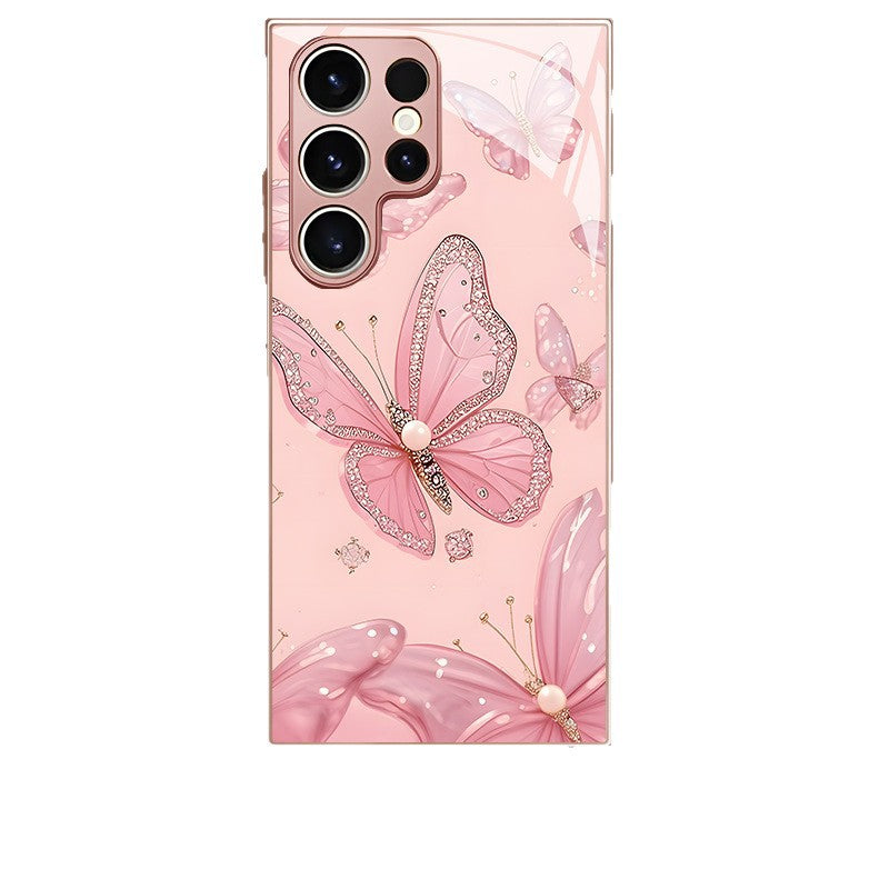 Pink Butterfly Pattern Hard Case for Samsung