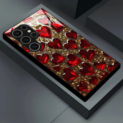 Red Heart Pattern Hard Case for Samsung