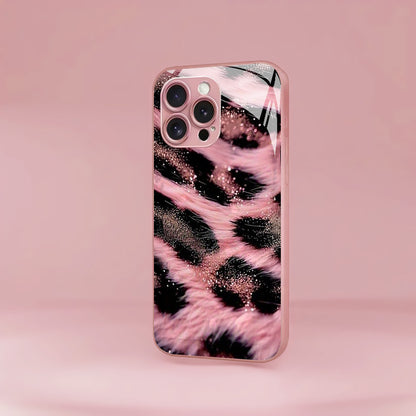 Pink Black Leopard-Print Hard Case for iPhone